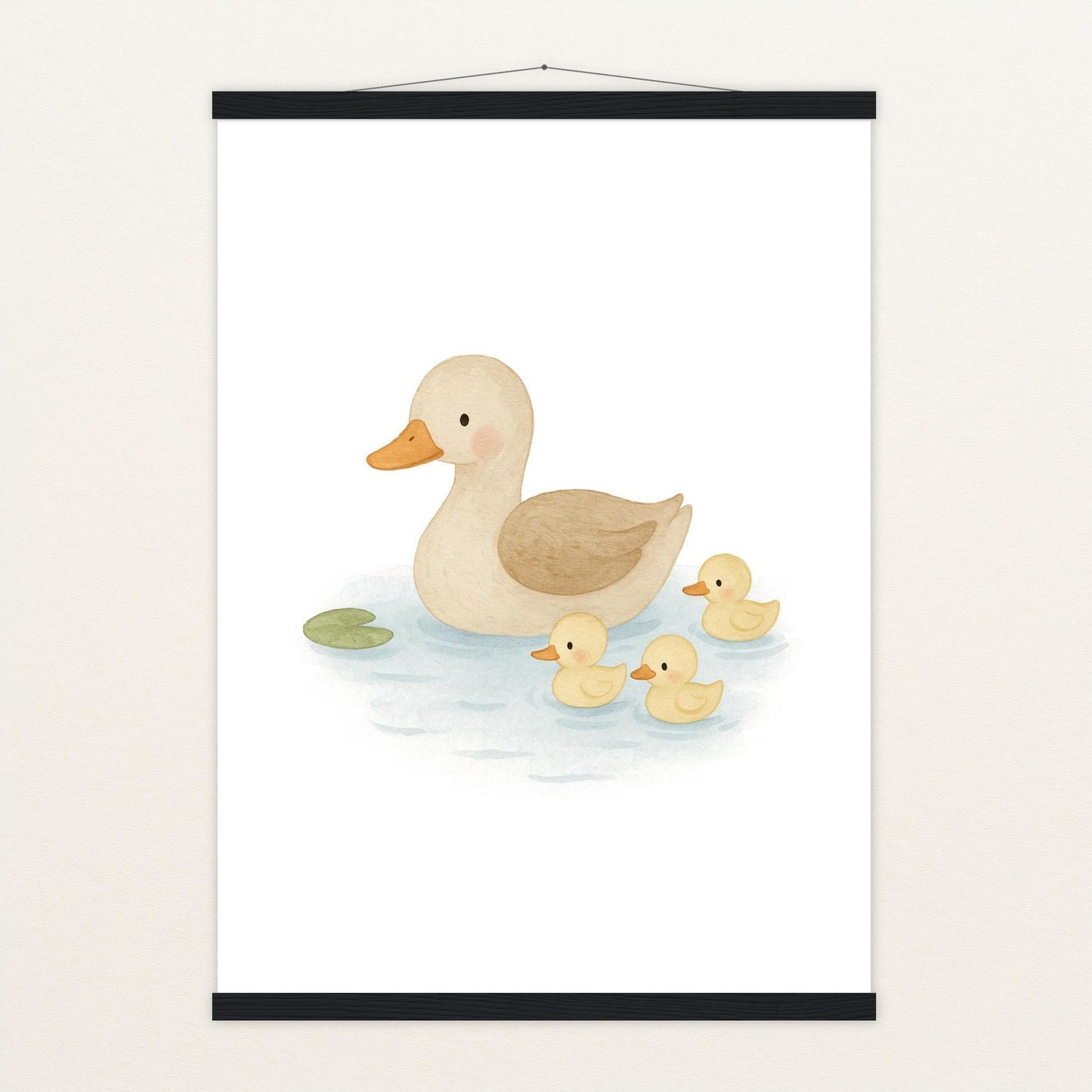 Gusi die Gans - Motiv: "Teich" Poster mit Leisten von tinylearner