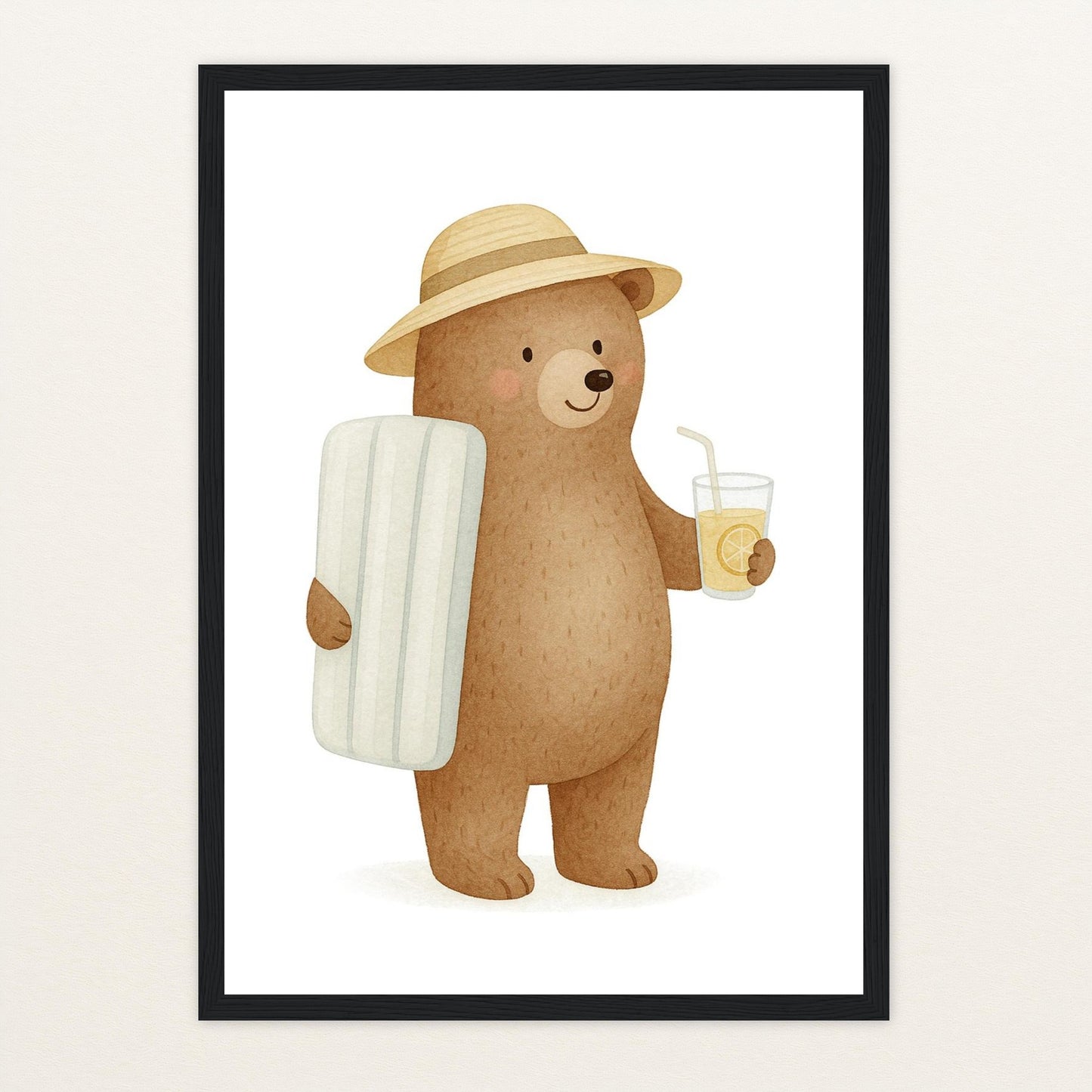 Balu der Bär - Motiv: "Strandtag" Poster mit Holzrahmen von tinylearner