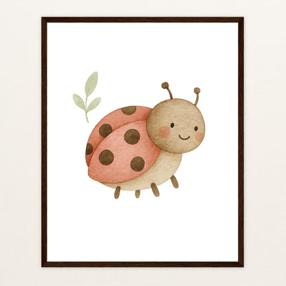 Marie der Marienenkäfer Poster mit Holzrahmen von tinylearner