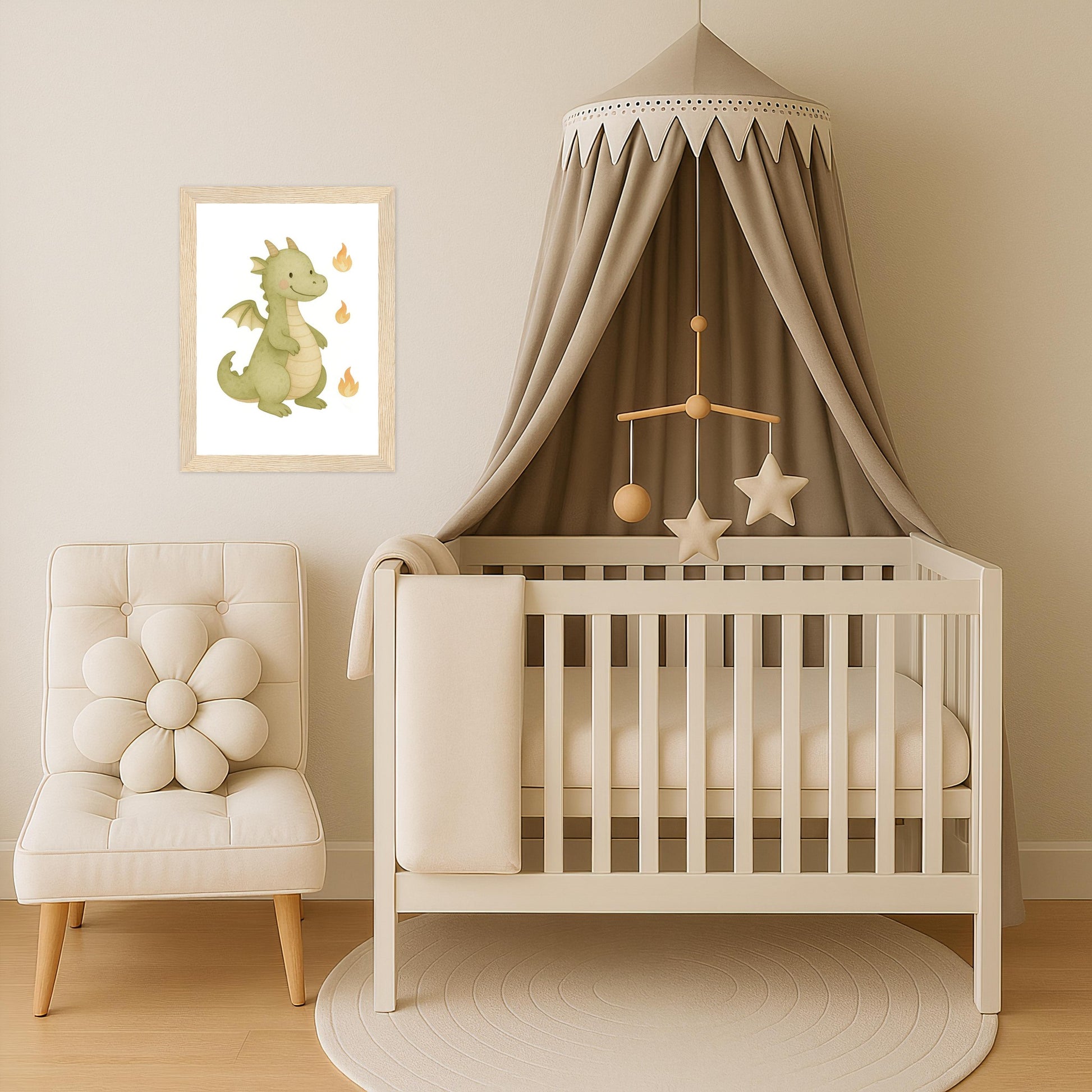 Drax der Drache Poster mit Holzrahmen von tinylearner