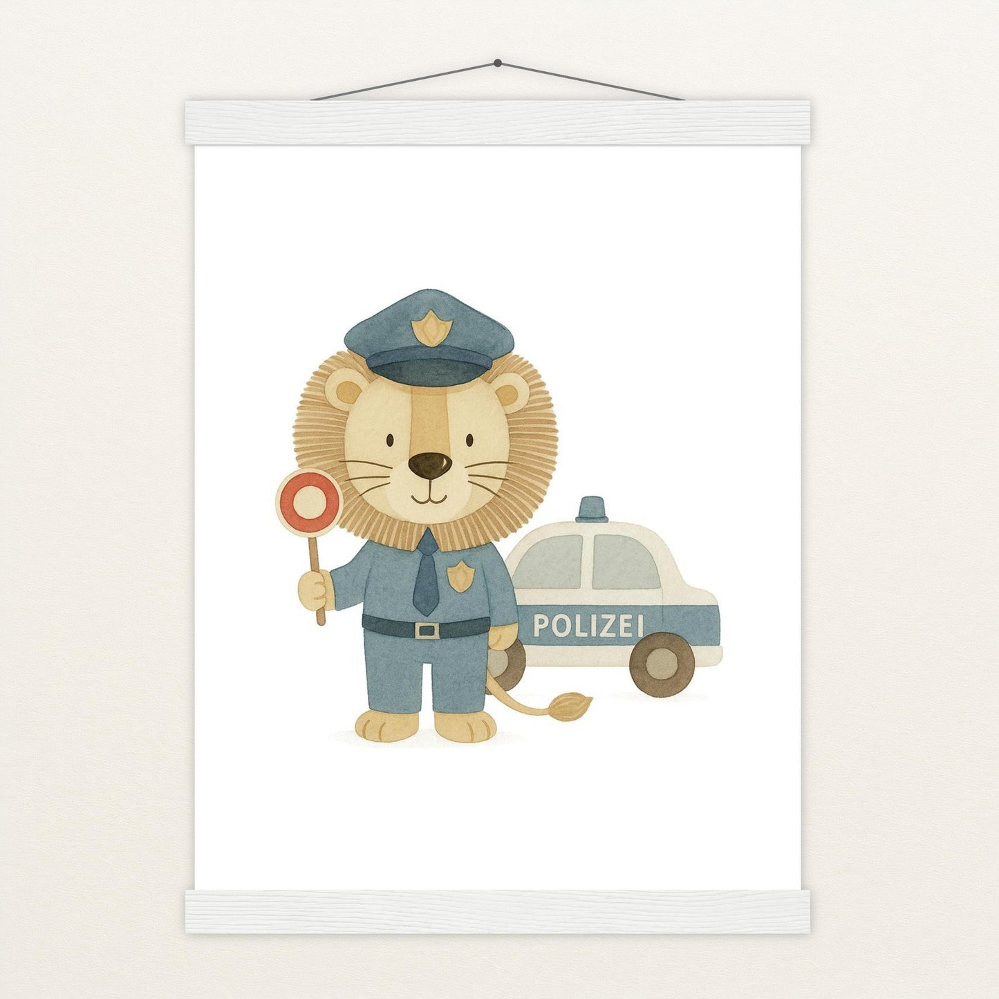 Leo der Löwe - Motiv: "Polizei" Poster mit Leisten von tinylearner