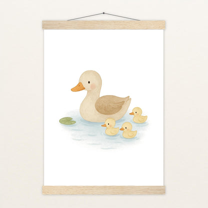 Gusi die Gans - Motiv: "Teich" Poster mit Leisten von tinylearner