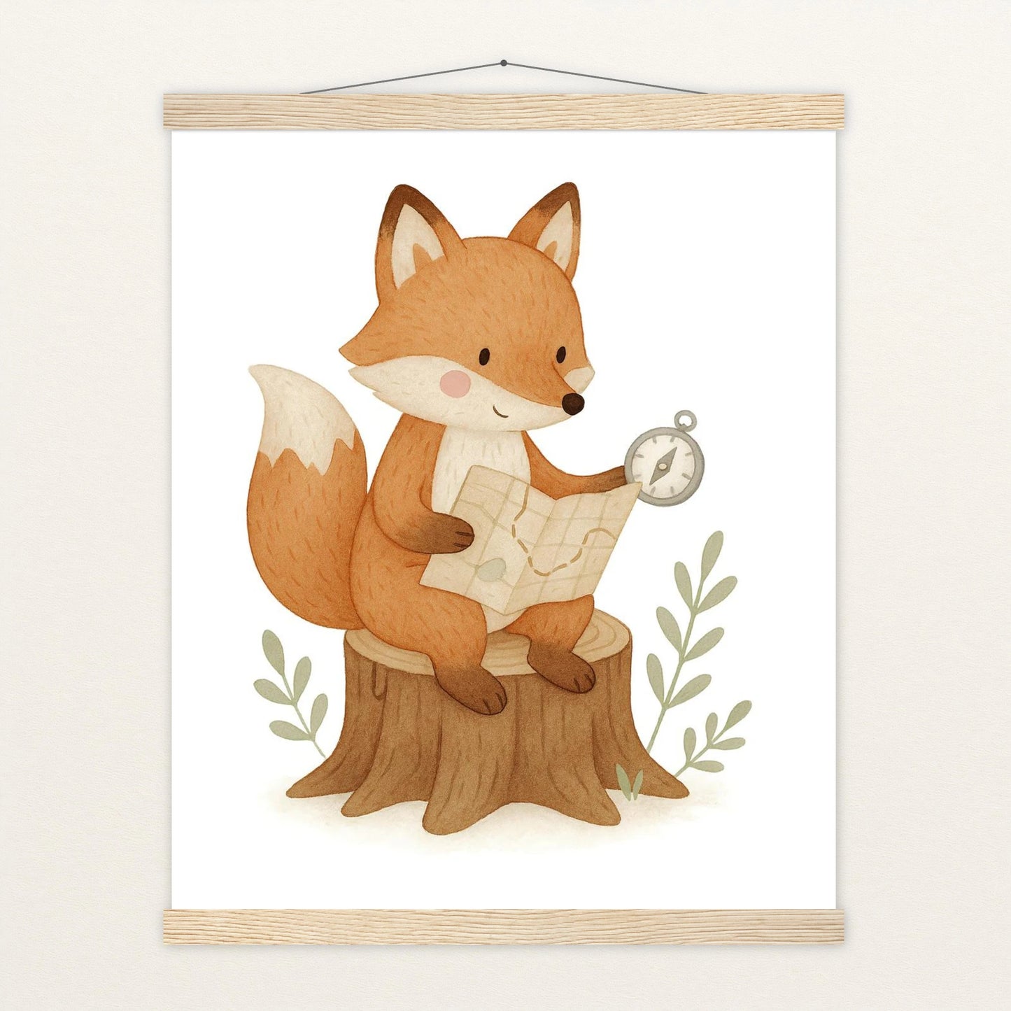 Finnegan der Fuchs - Motiv: "Abenteuerlust" Poster mit Leisten von tinylearner