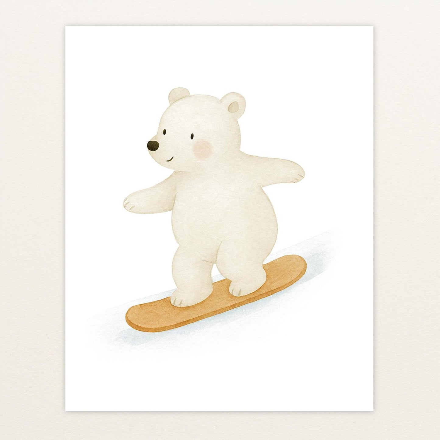 Pummel der Polarbär - Motiv: "Snowboard" Poster von tinylearner