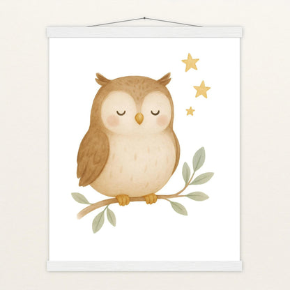 Emmi die Eule Poster mit Leisten von tinylearner