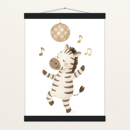 Zinni das Zebra - Motiv: "Tanzen" Poster mit Leisten von tinylearner