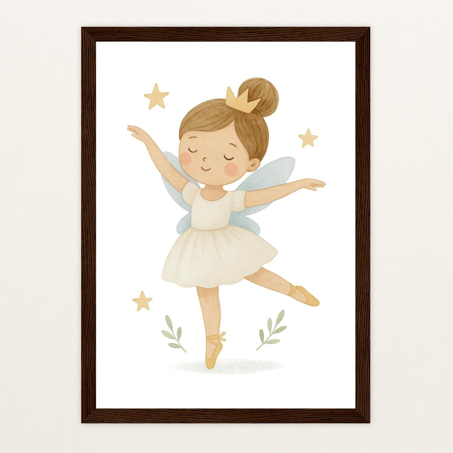 Fina die Fee - Motiv: "Ballett" Poster mit Holzrahmen von tinylearner