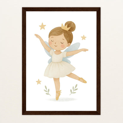 Fina die Fee - Motiv: "Ballett" Poster mit Holzrahmen von tinylearner