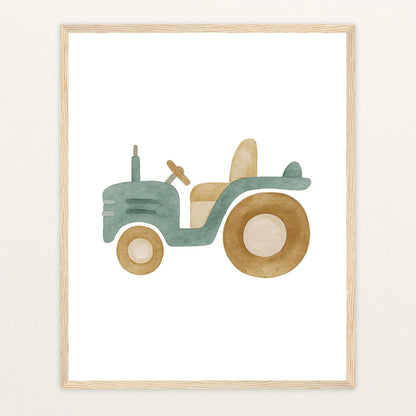 Traktor Poster mit Holzrahmen von tinylearner