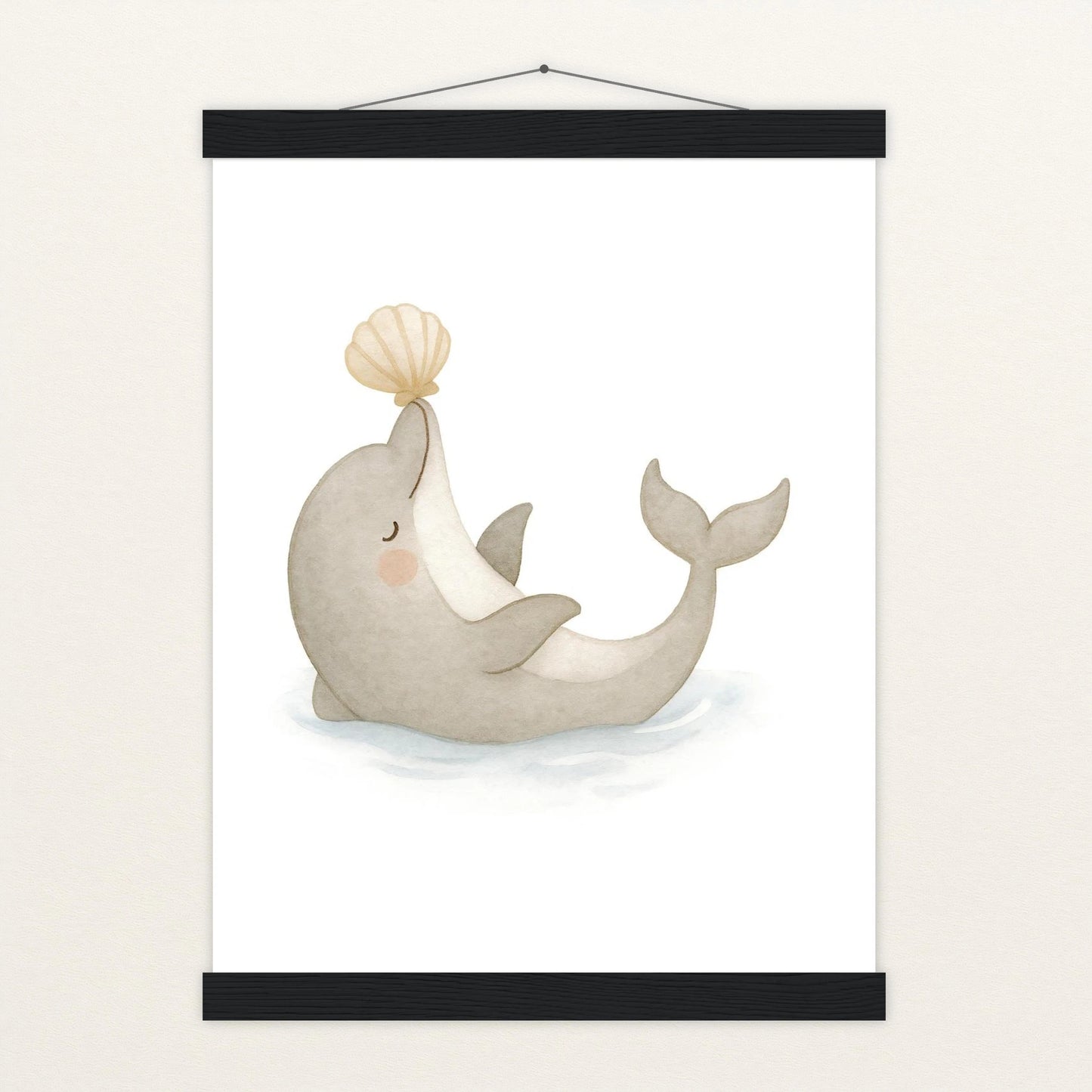 Dora der Delfin - Motiv: "Muschel" Poster mit Leisten von tinylearner