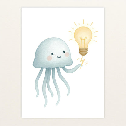 Quinn die Qualle - Motiv: "Glühbirne" Poster von tinylearner