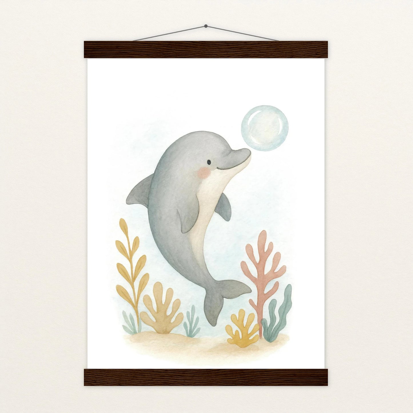 Dora der Delfin - Motiv: "Luftblase" Poster mit Leisten von tinylearner