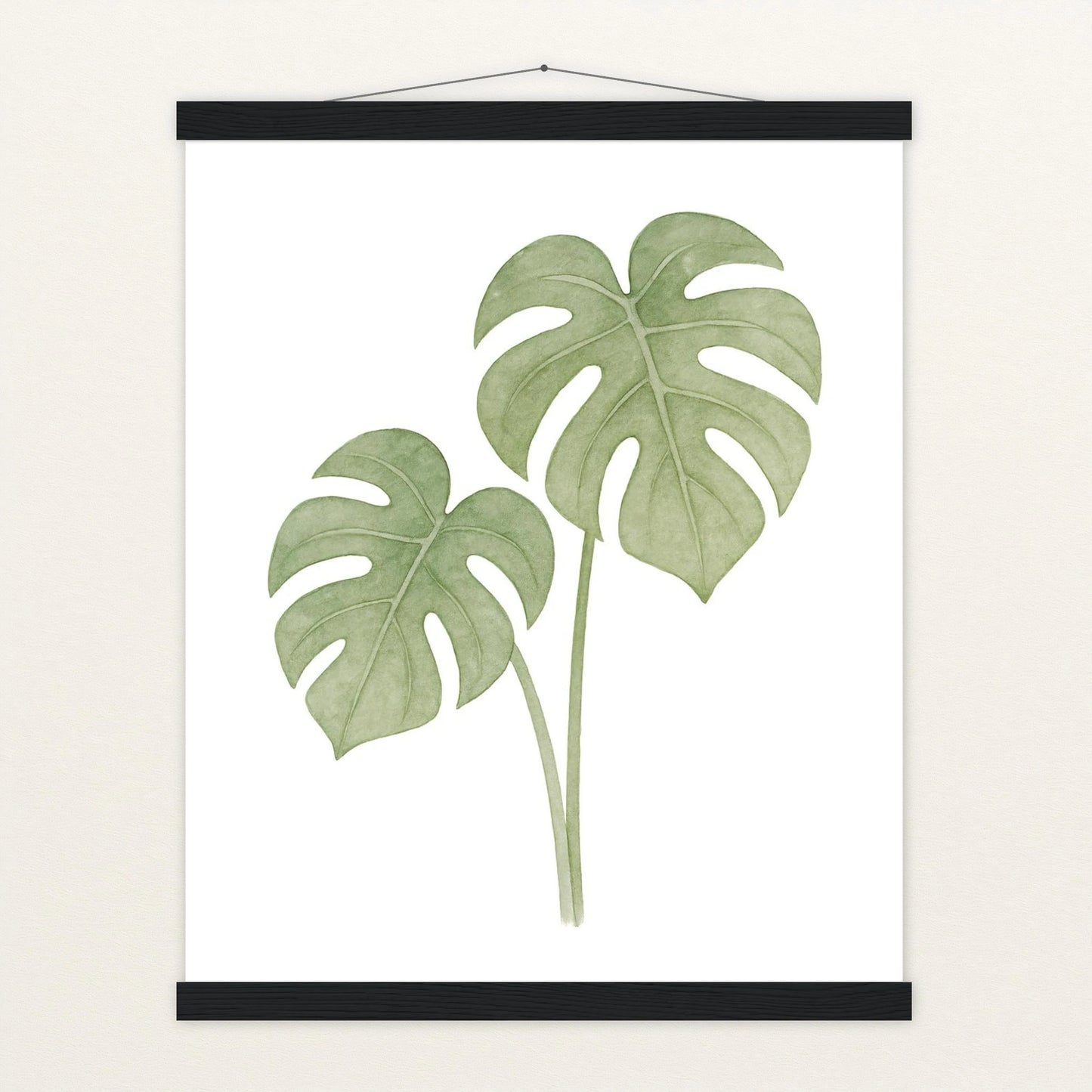 Monstera-Blätter Poster mit Leisten von tinylearner