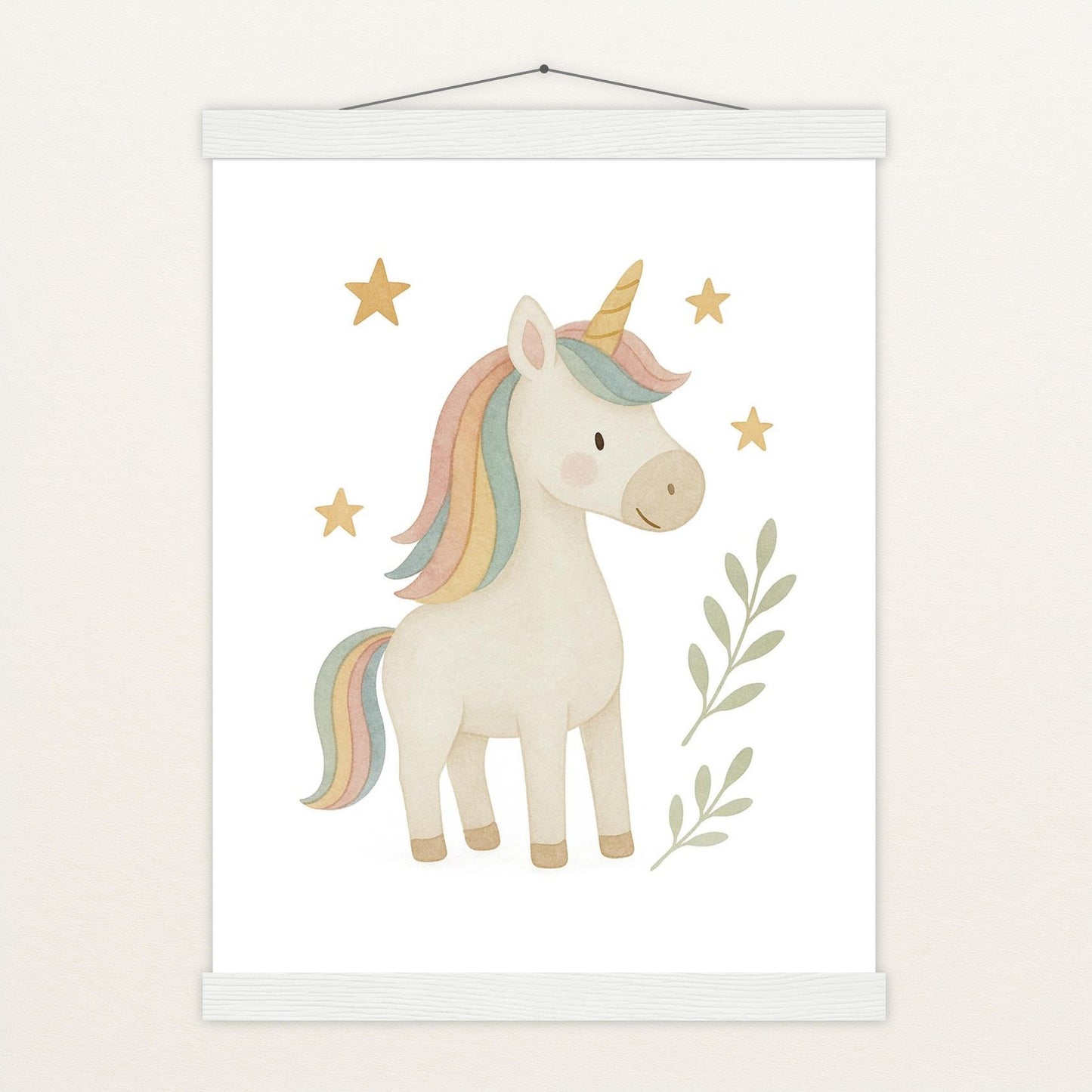 Luni das Einhorn Poster mit Leisten von tinylearner