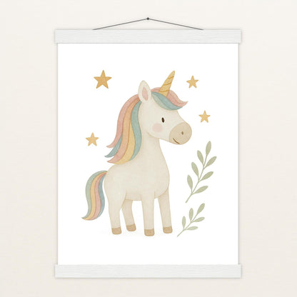 Luni das Einhorn Poster mit Leisten von tinylearner