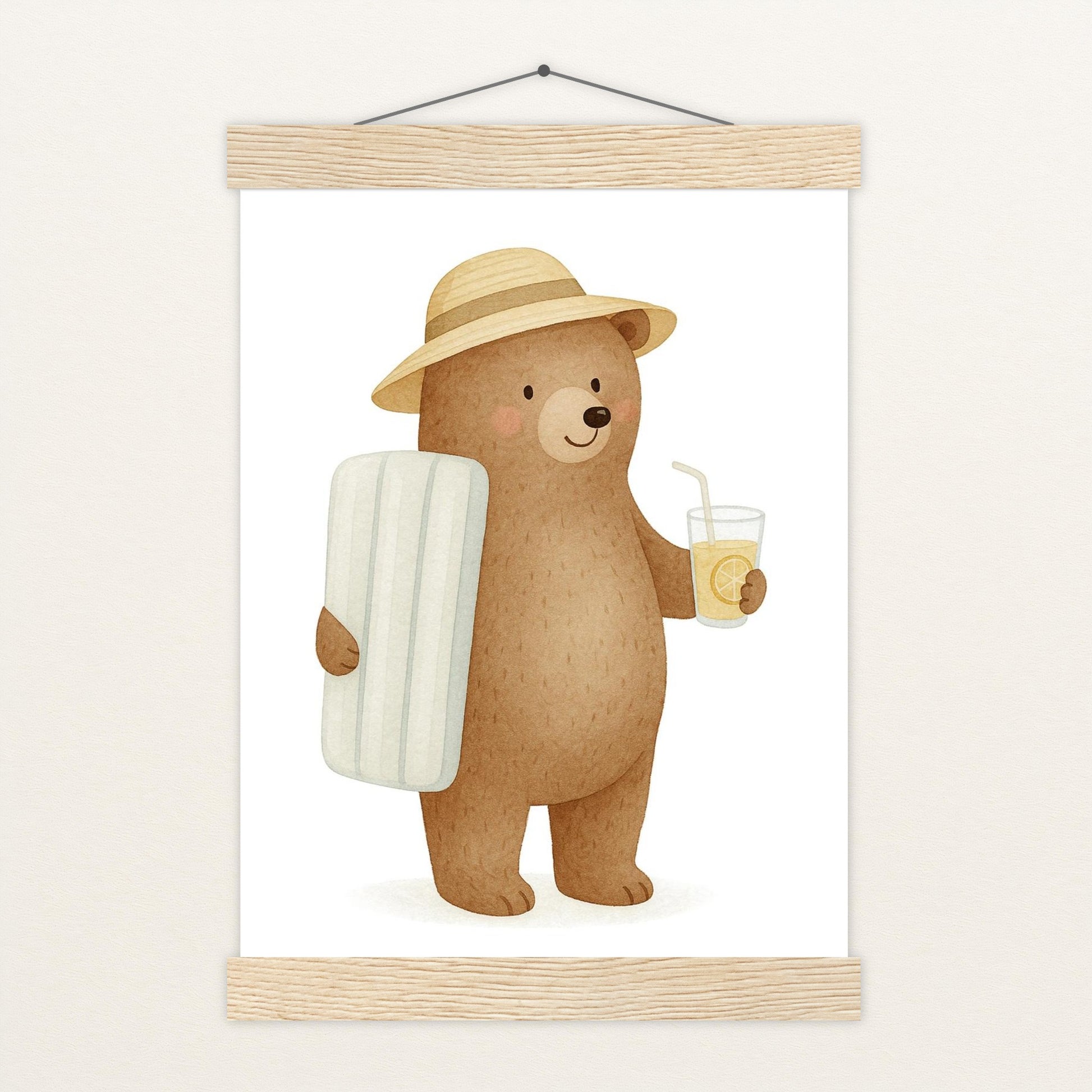 Balu der Bär - Motiv: "Strandtag" Poster mit Leisten von tinylearner