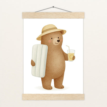 Balu der Bär - Motiv: "Strandtag" Poster mit Leisten von tinylearner