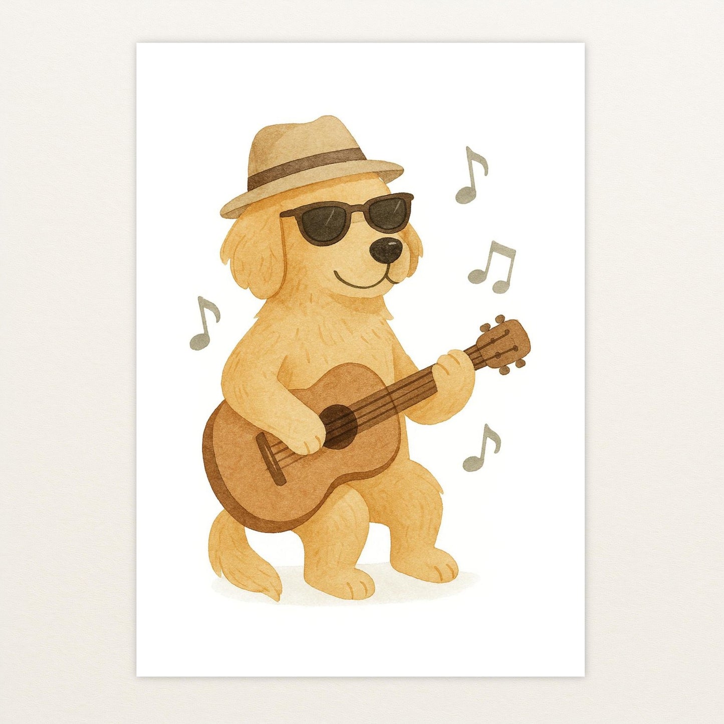 Hugo der Hund - Motiv: "Gitarre" Poster von tinylearner