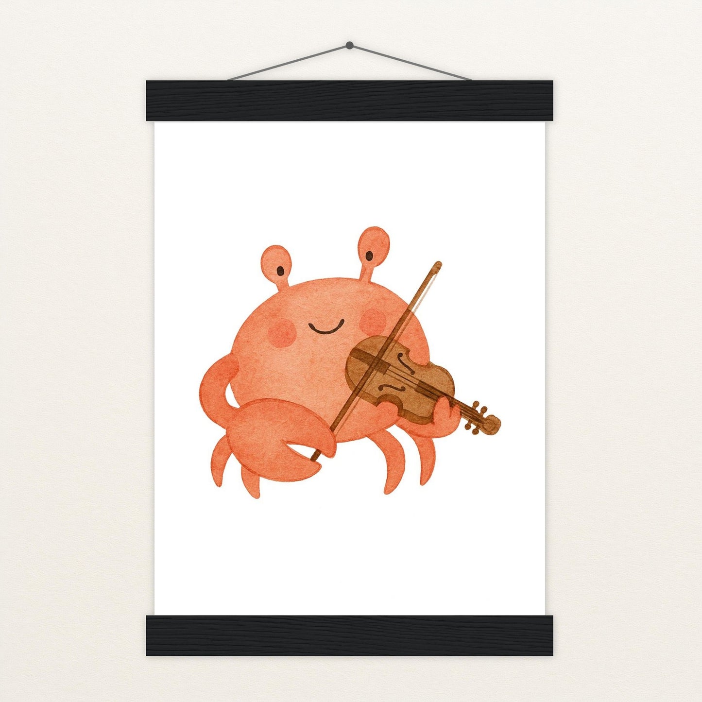 Krabbi der Krebs - Motiv: "Geige" Poster mit Leisten von tinylearner