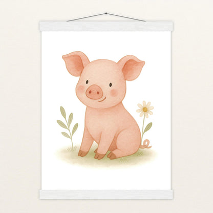 Susi das Schwein Poster mit Leisten von tinylearner
