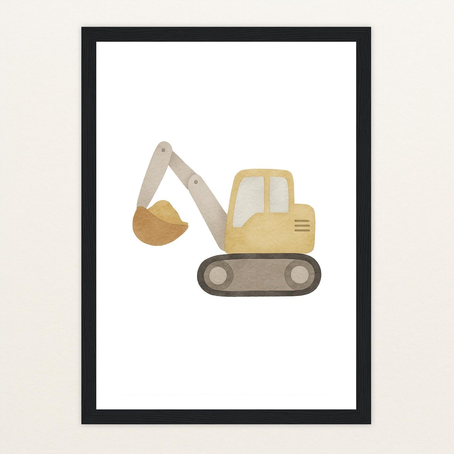 Bagger Poster mit Holzrahmen von tinylearner