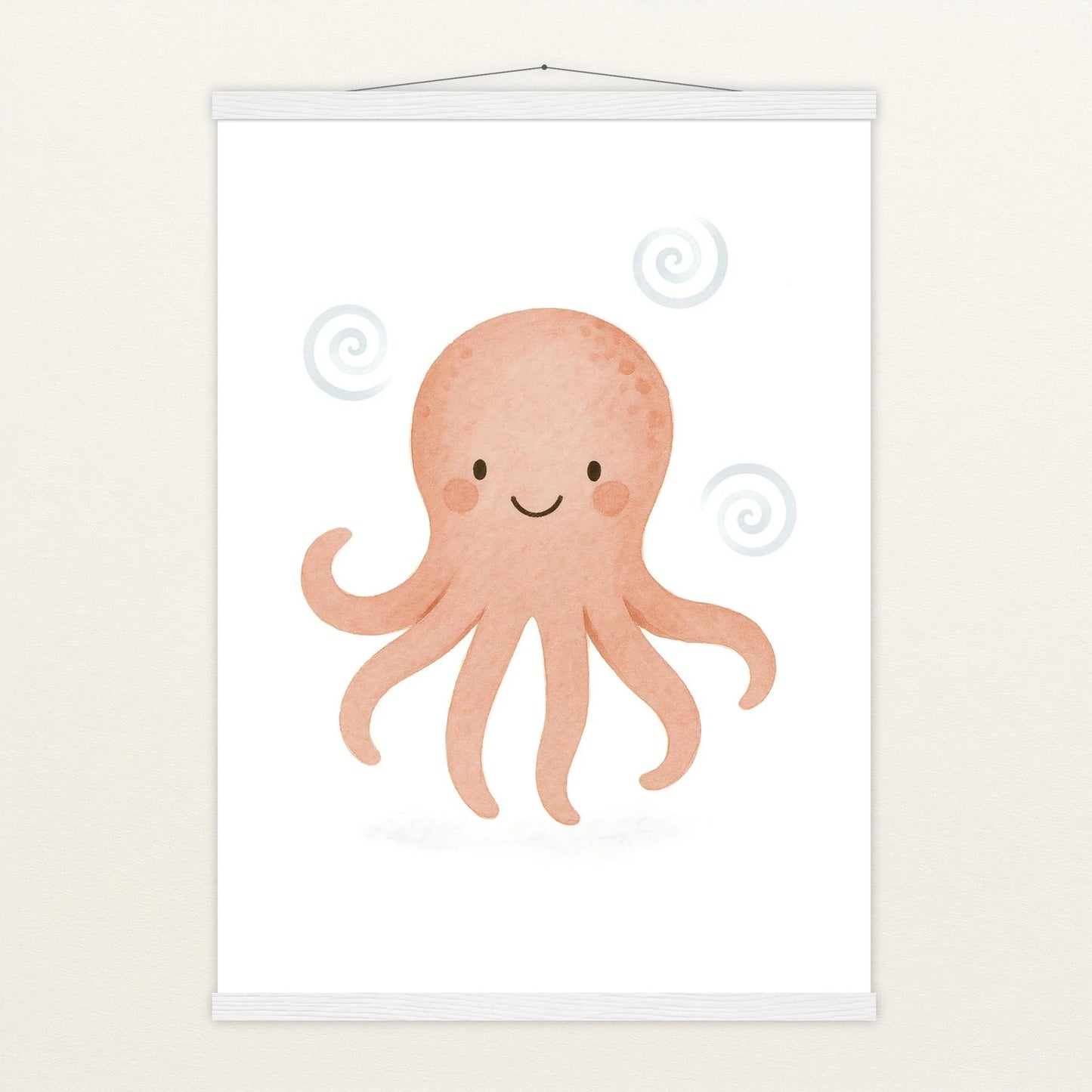 Tilli der Tintenfisch Poster mit Leisten von tinylearner