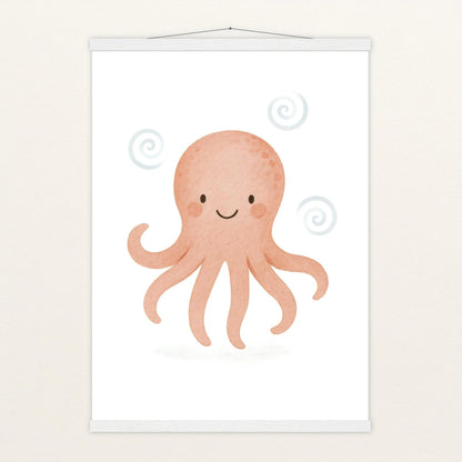 Tilli der Tintenfisch Poster mit Leisten von tinylearner