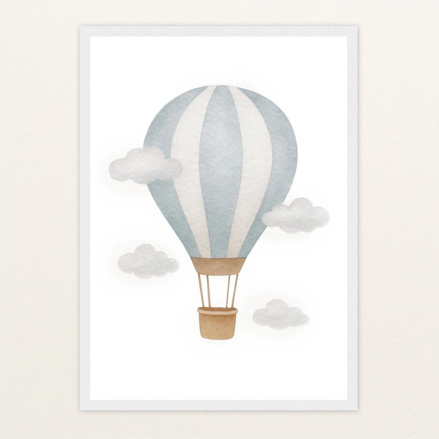 Heißluftballon Poster mit Holzrahmen von tinylearner