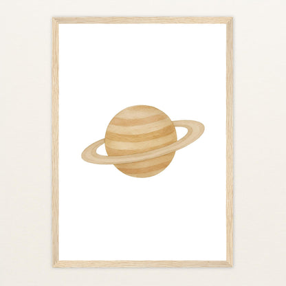 Saturn Poster mit Holzrahmen von tinylearner
