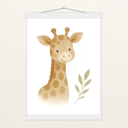 Greta die Giraffe Poster mit Leisten von tinylearner