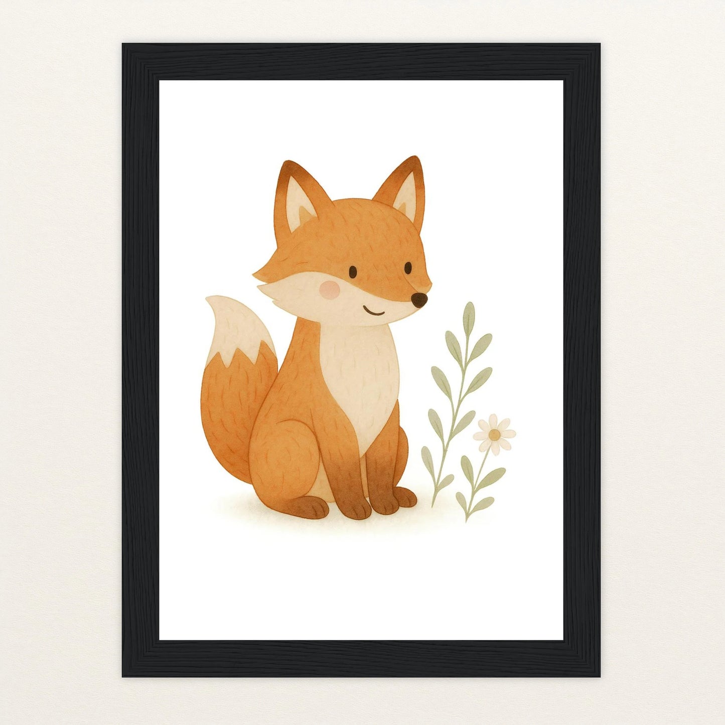 Finnegan der Fuchs Poster mit Holzrahmen von tinylearner