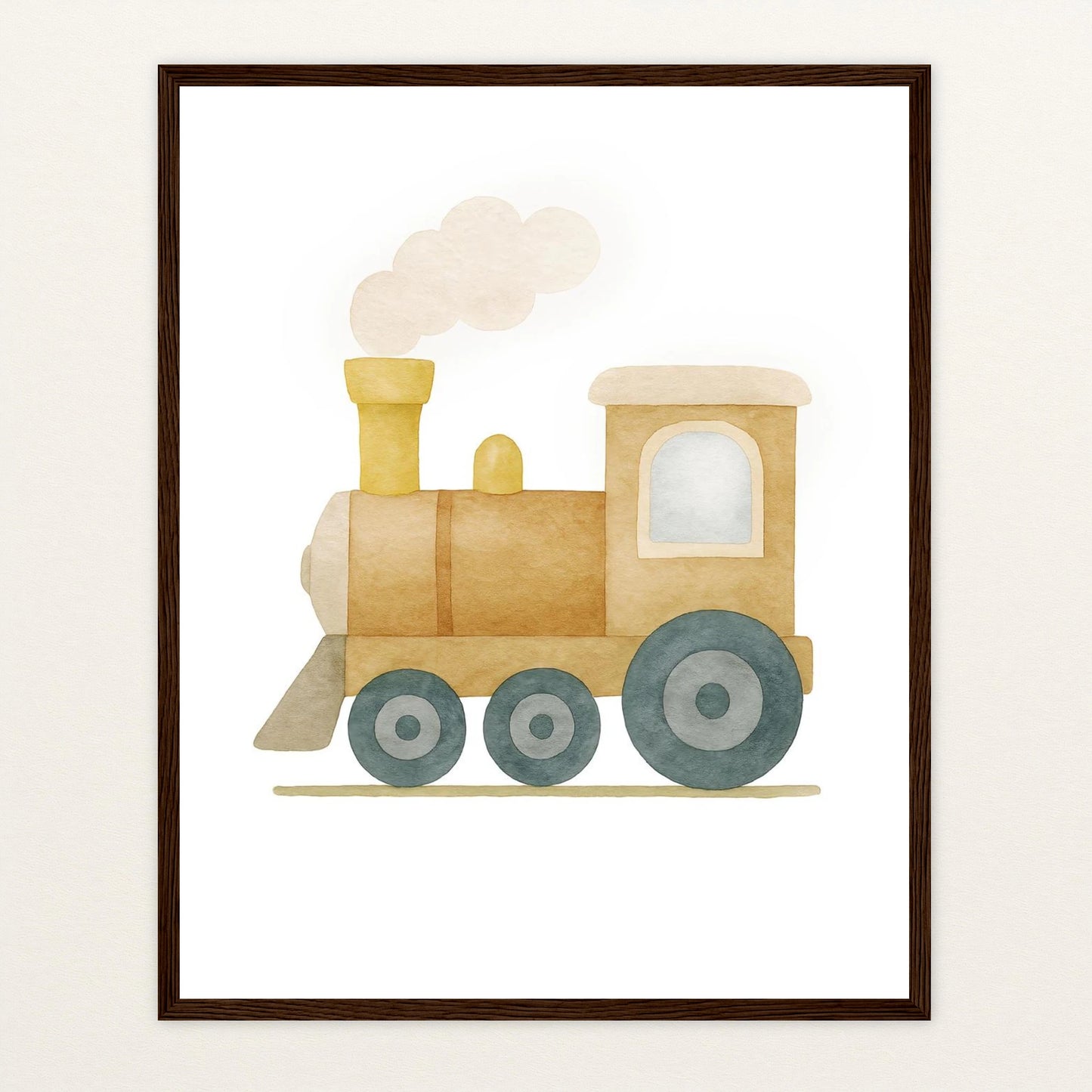 Lokomotive Poster mit Holzrahmen von tinylearner