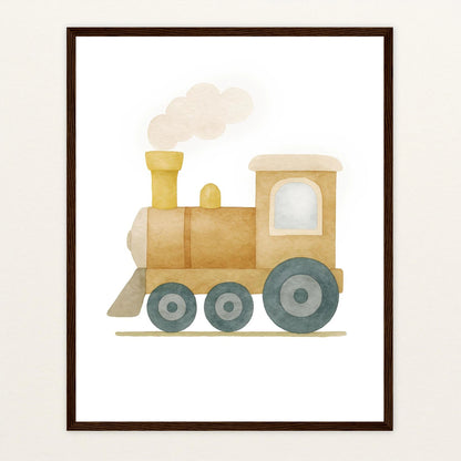 Lokomotive Poster mit Holzrahmen von tinylearner
