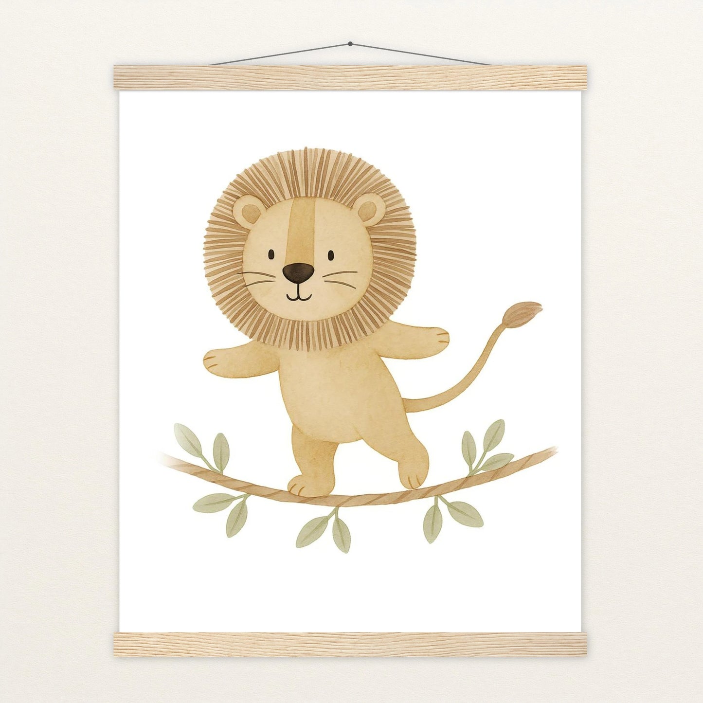 Leo der Löwe - Motiv: "Seiltanz" Poster mit Leisten von tinylearner