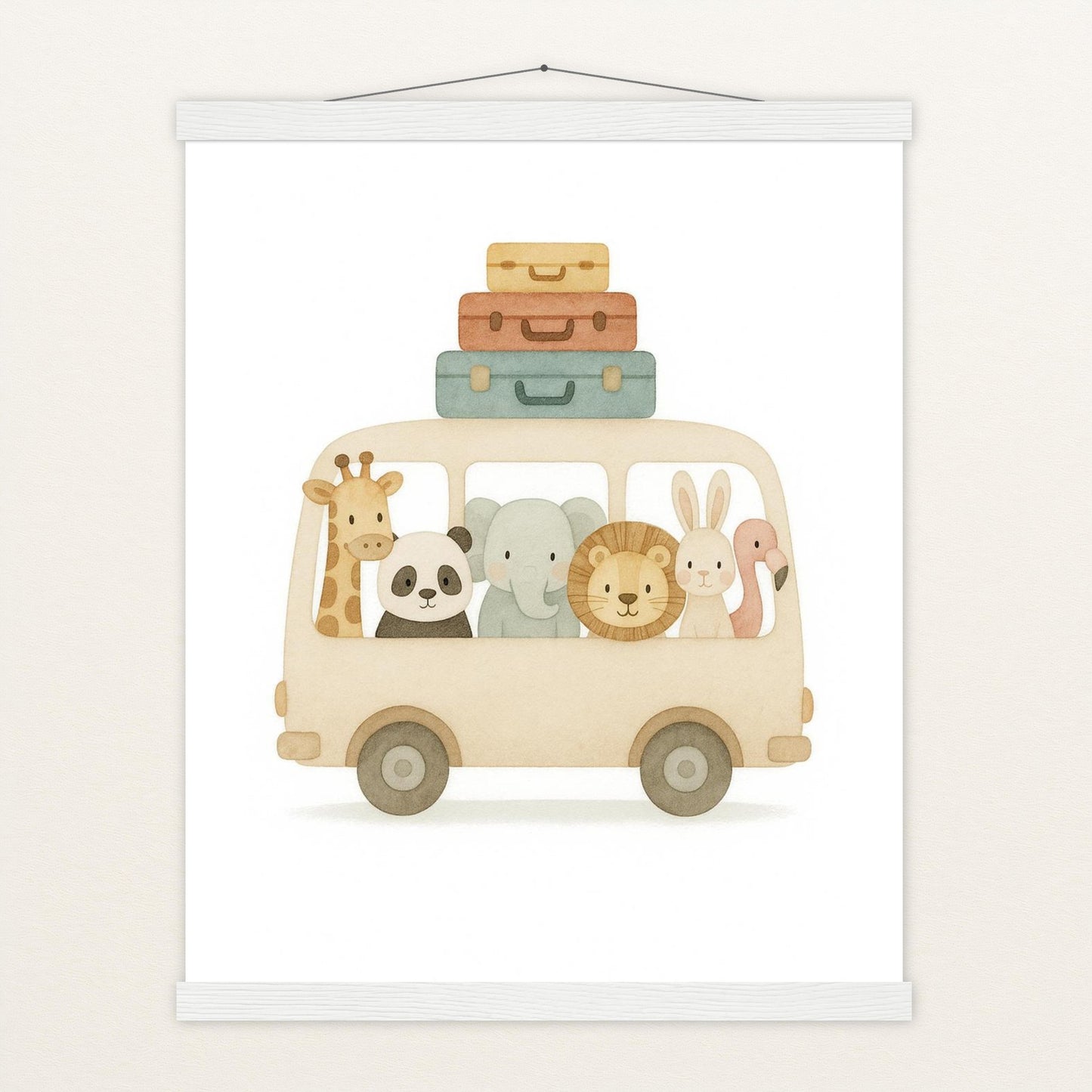 Tierfreunde - Motiv: "Reisebus" Poster mit Leisten von tinylearner