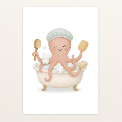 Tilli der Tintenfisch - Motiv: "Baden" Poster von tinylearner