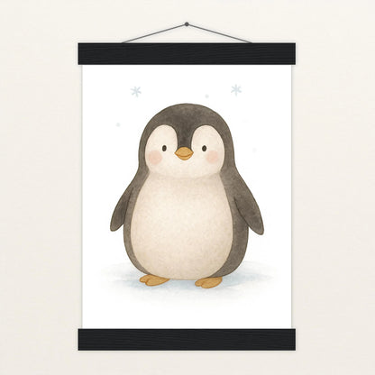 Pia der Pinguin Poster mit Leisten von tinylearner