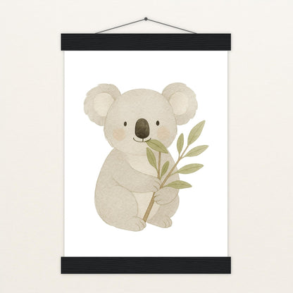 Kori der Koala - Motiv: "Eukalyptus" Poster mit Leisten von tinylearner