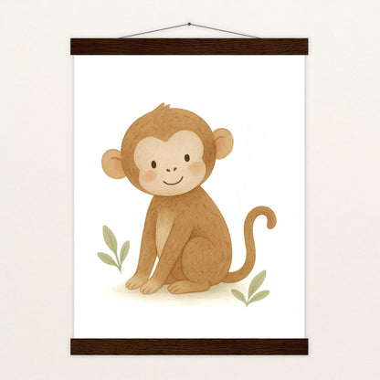 Aki der Affe Poster mit Leisten von tinylearner