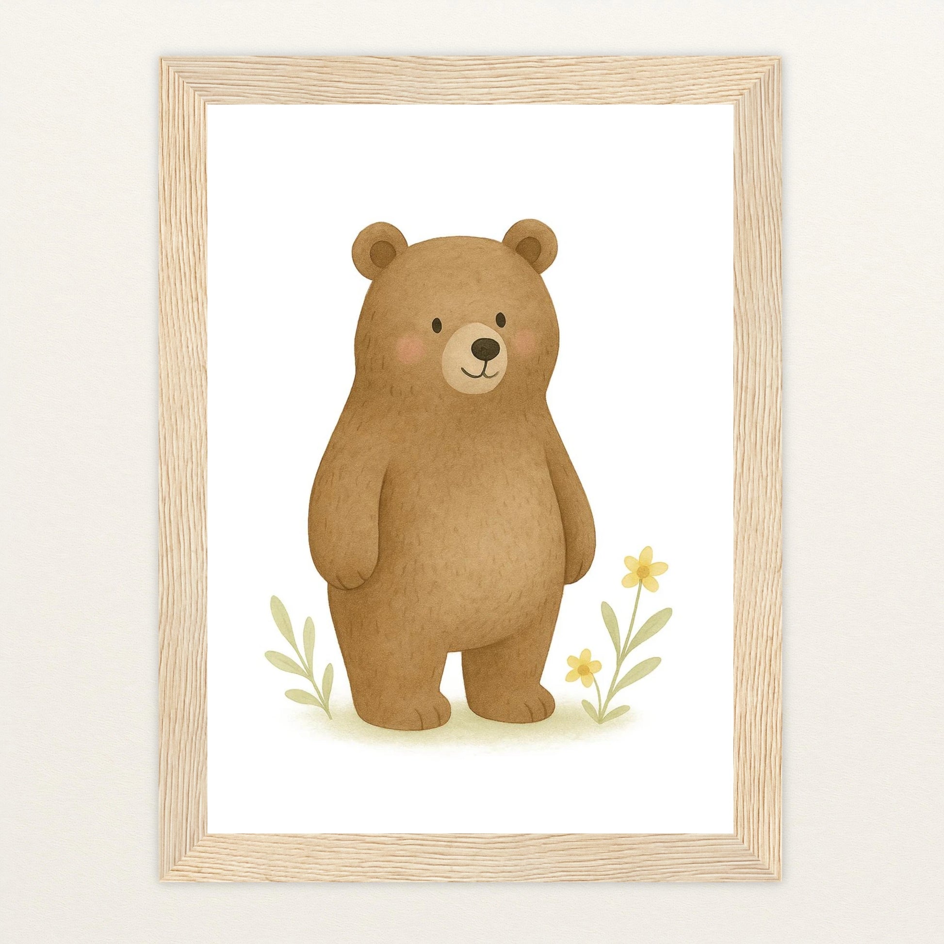 Balu der Bär Poster mit Holzrahmen von tinylearner