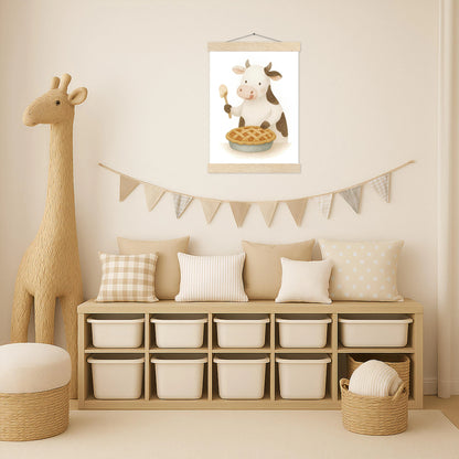 Klara die Kuh - Motiv: "Kuchen" Poster mit Leisten von tinylearner