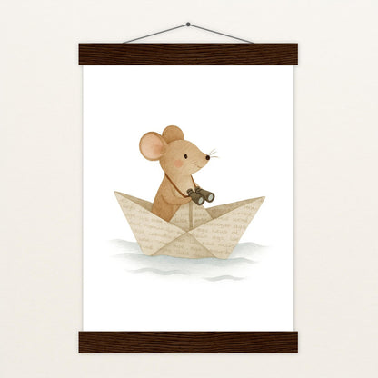 Mimi die Maus - Motiv: "Papierschiff" Poster mit Leisten von tinylearner