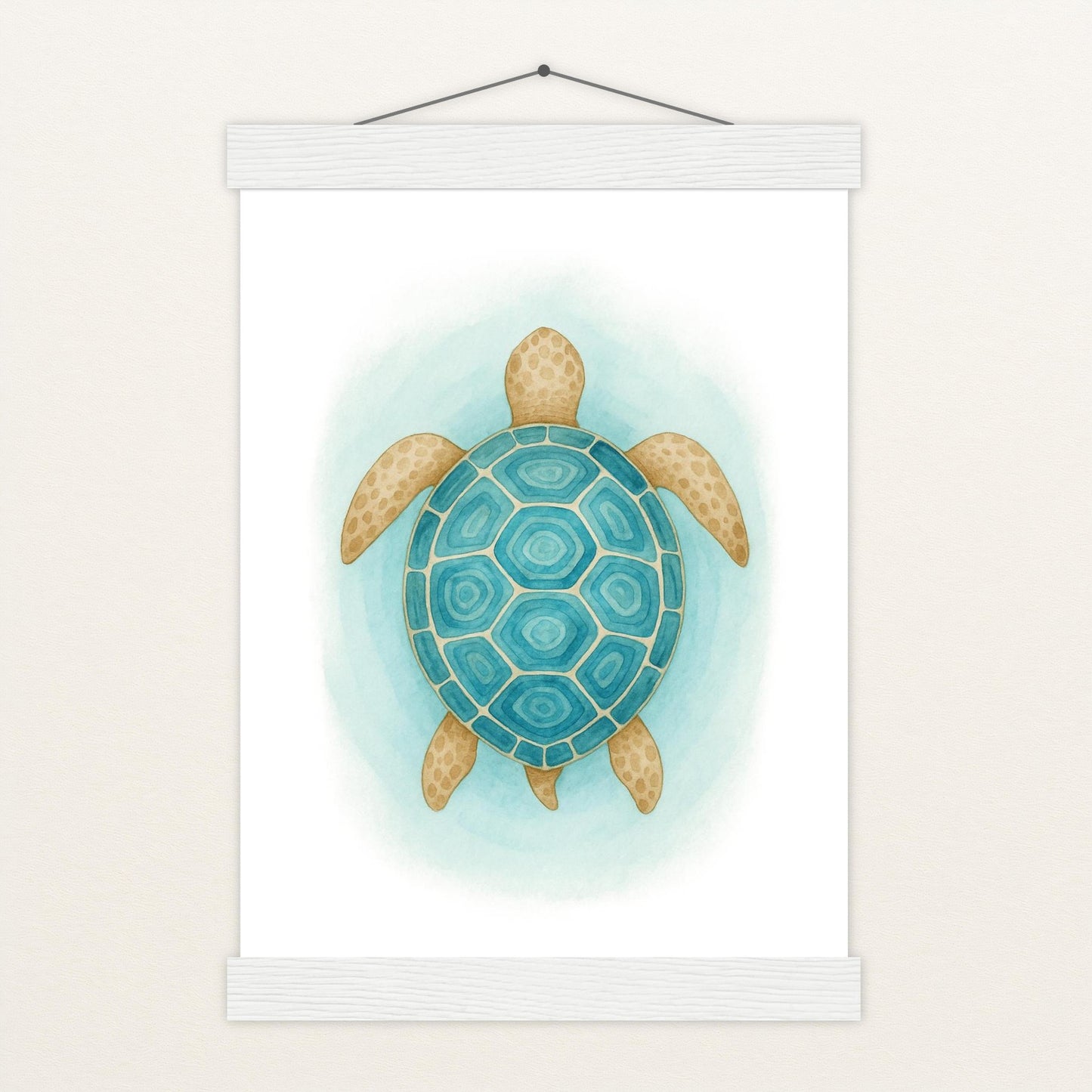 Sora die Schildkröte - Motiv: "Treiben" Poster mit Leisten von tinylearner