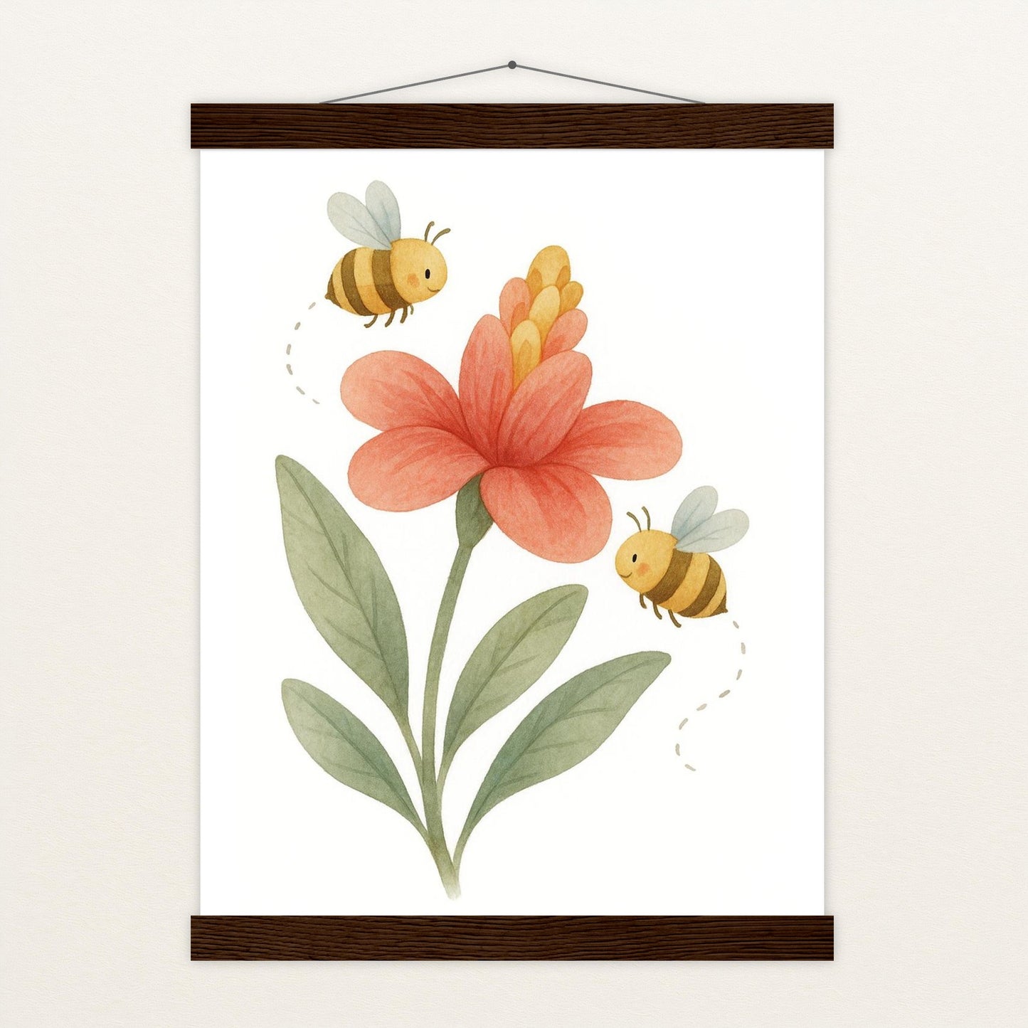 Bibi die Biene - Motiv: "Blume" Poster mit Leisten von tinylearner