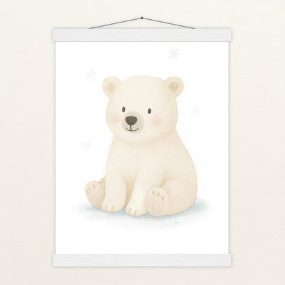 Pummel der Polarbär Poster mit Leisten von tinylearner