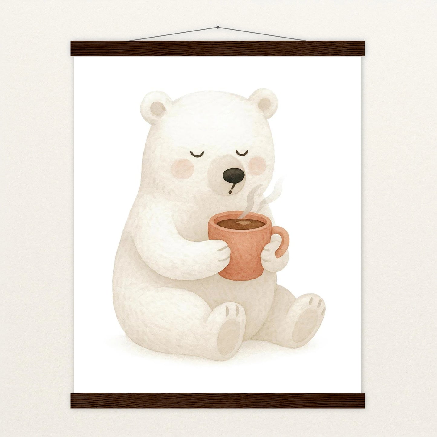 Pummel der Polarbär - Motiv: "Kakao" Poster mit Leisten von tinylearner