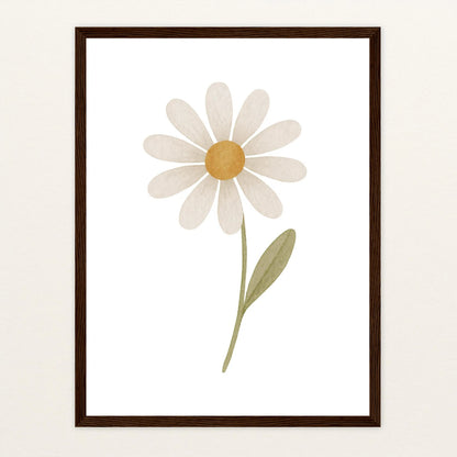 Gänseblümchen Poster mit Holzrahmen von tinylearner