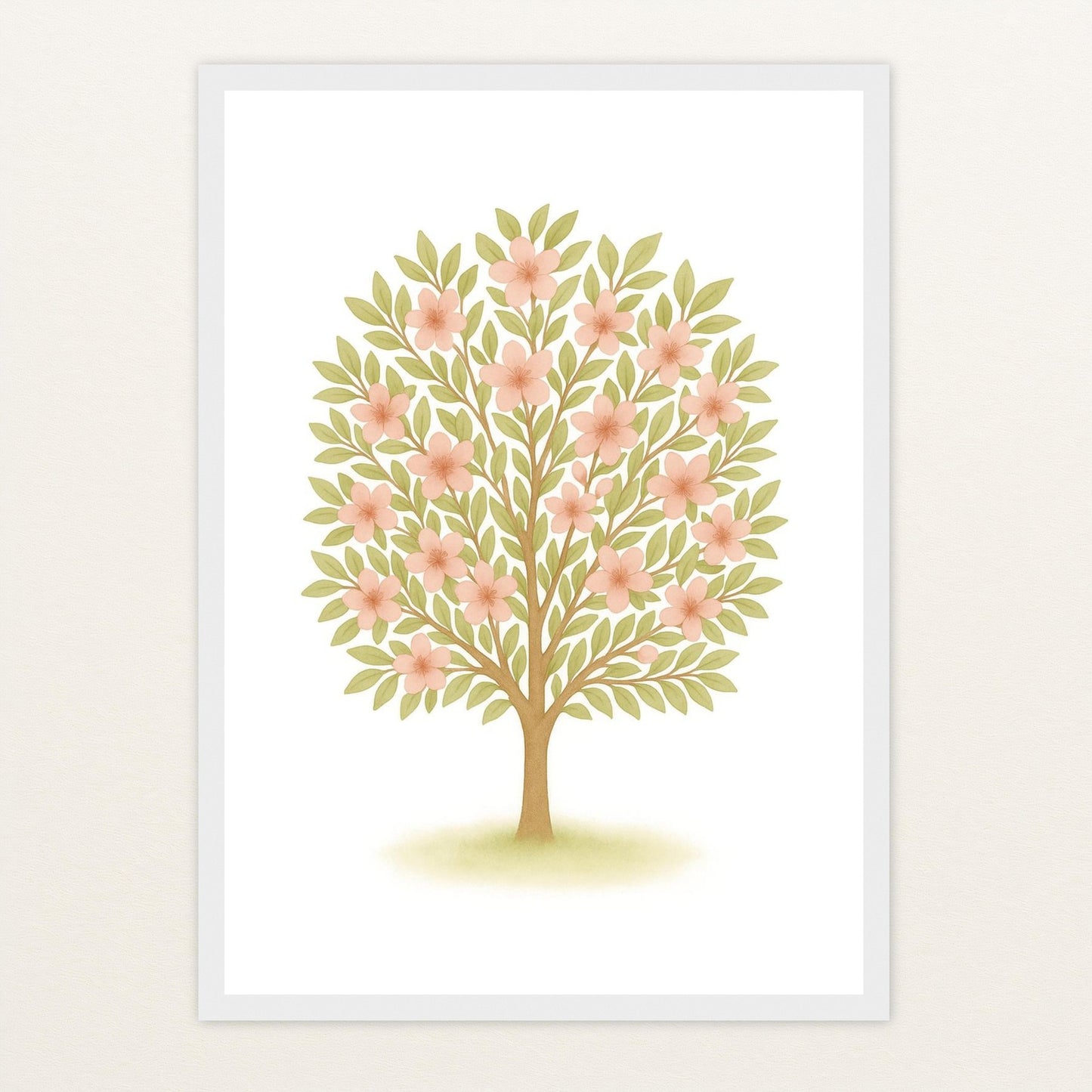 Kirschbaum Poster mit Holzrahmen von tinylearner