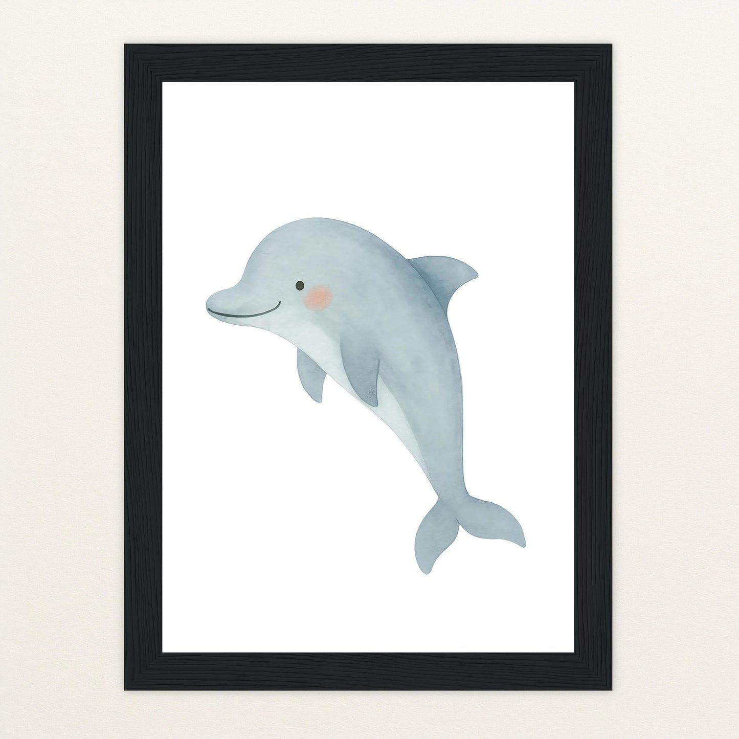 Dora der Delfin Poster mit Holzrahmen von tinylearner