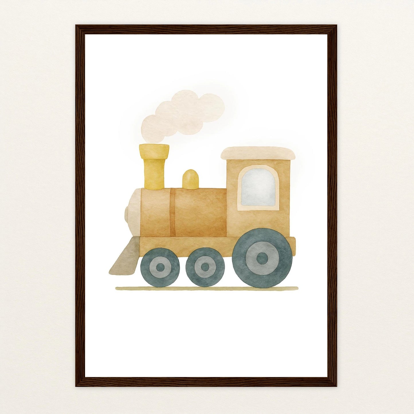 Lokomotive Poster mit Holzrahmen von tinylearner